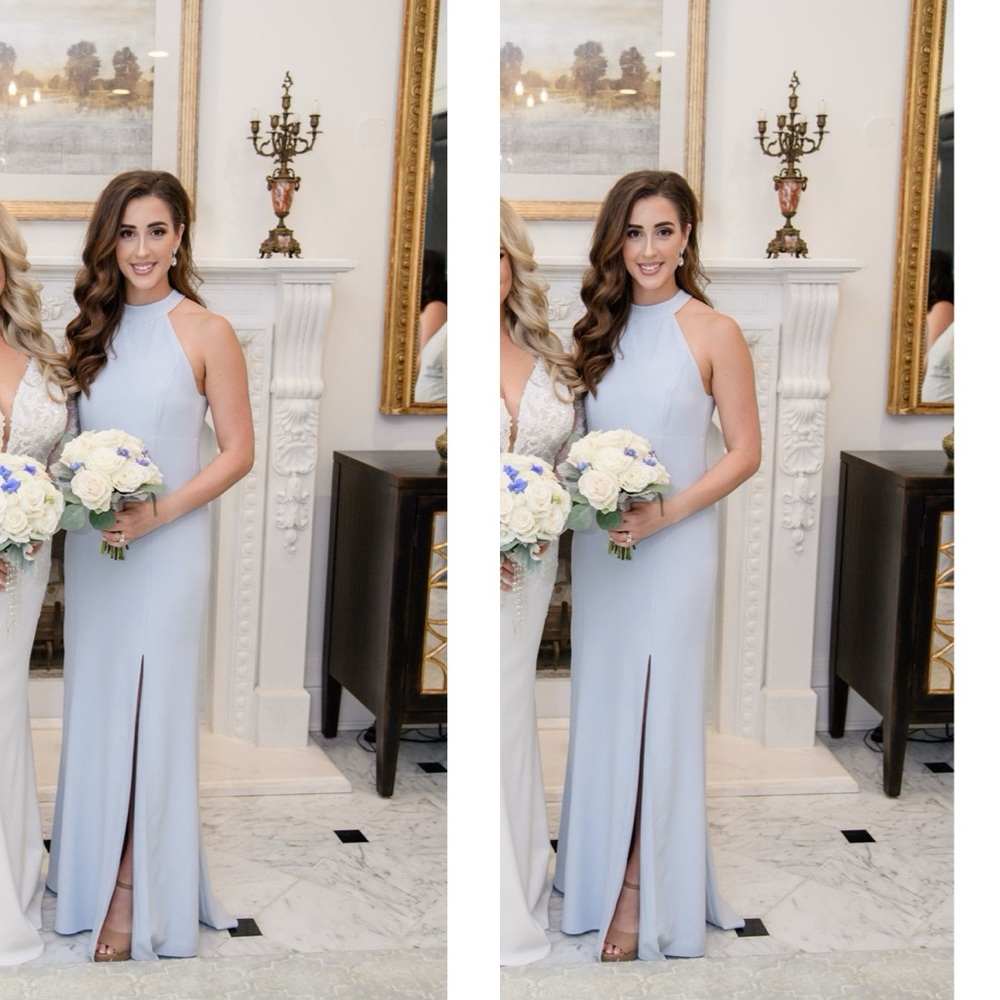AMSALE Blue Bridesmaids Dress